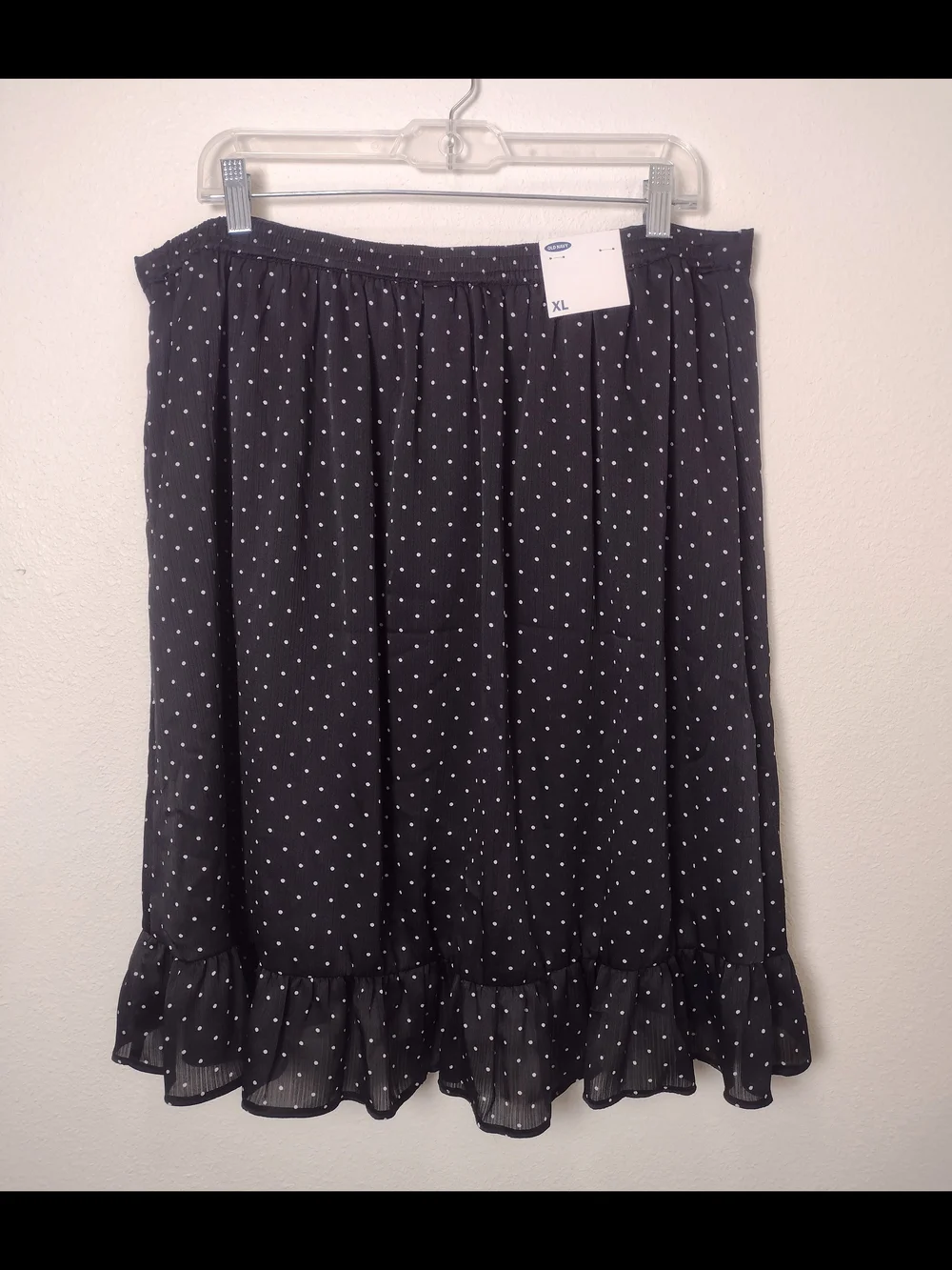 Old Navy NWT Polkadot Crinkle-Crepe Faux Wrap Ruffle Knee Length Mini Skirt XL
